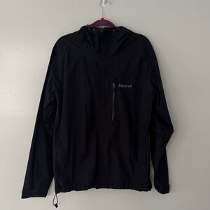 Marmot Men's Jacket XL Black with hood Outdoor Hiking Travel Vacation